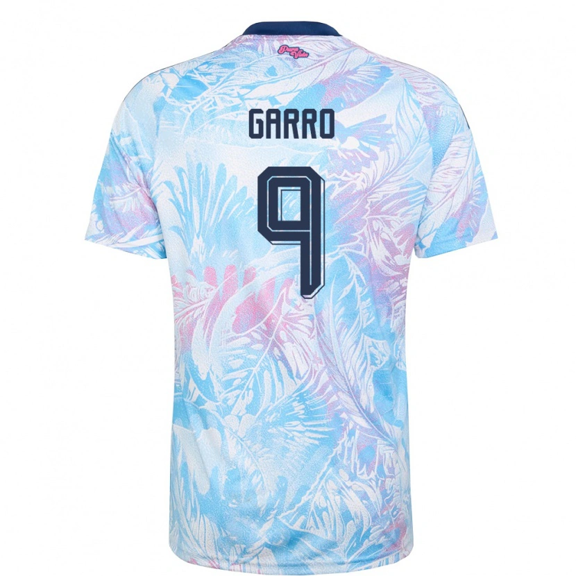Danxen Niño Camiseta Costa Rica David Garro #9 Azul Cielo Marino Rosa 2ª Equipación 26-28 La Camisa