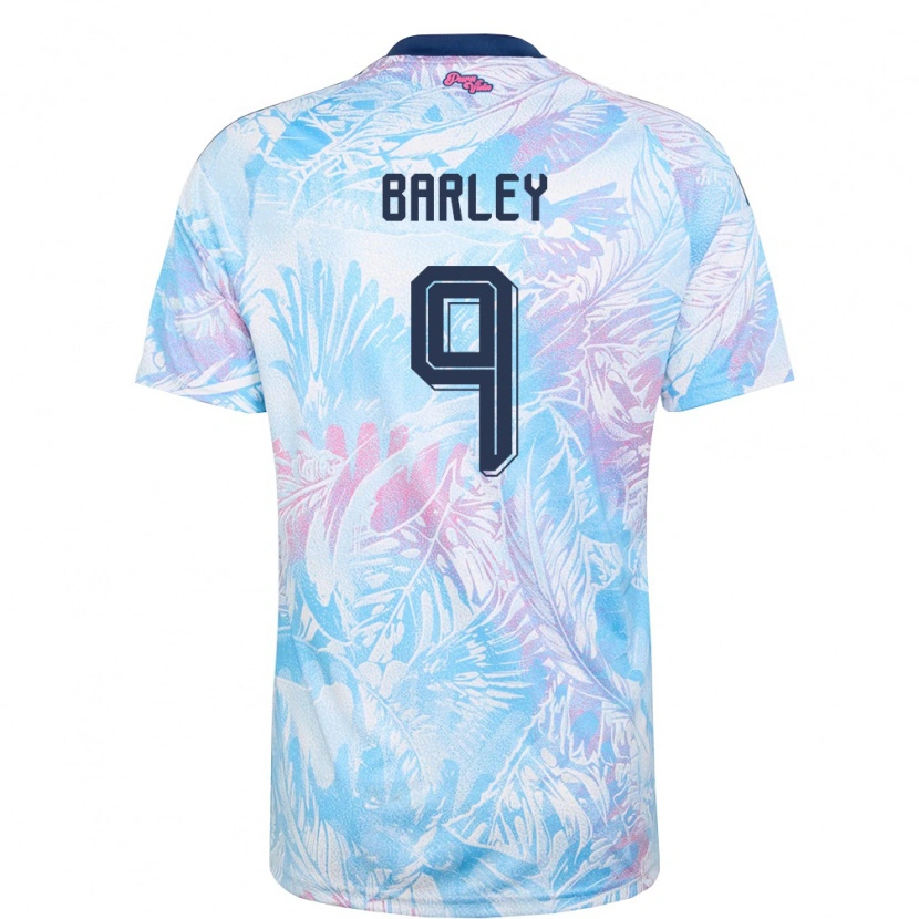 Danxen Niño Camiseta Costa Rica Ethan Barley #9 Azul Cielo Marino Rosa 2ª Equipación 26-28 La Camisa