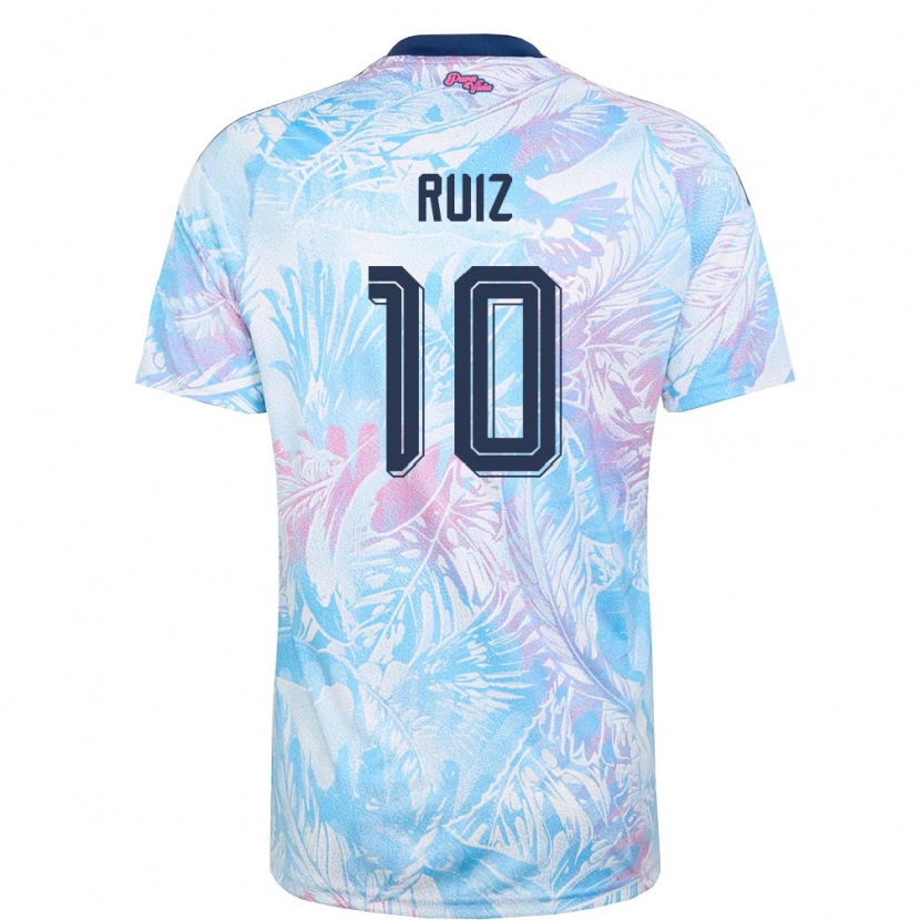 Danxen Niño Camiseta Costa Rica Bryan Ruiz #10 Azul Cielo Marino Rosa 2ª Equipación 26-28 La Camisa