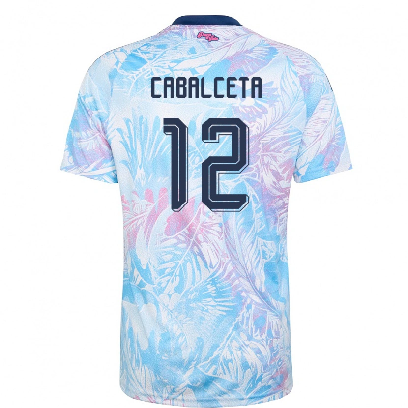 Danxen Niño Camiseta Costa Rica Aarón Cabalceta #12 Azul Cielo Marino Rosa 2ª Equipación 26-28 La Camisa
