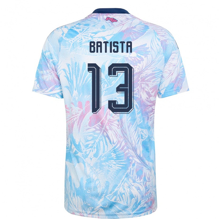 Danxen Niño Camiseta Costa Rica Jean Batista #13 Azul Cielo Marino Rosa 2ª Equipación 26-28 La Camisa