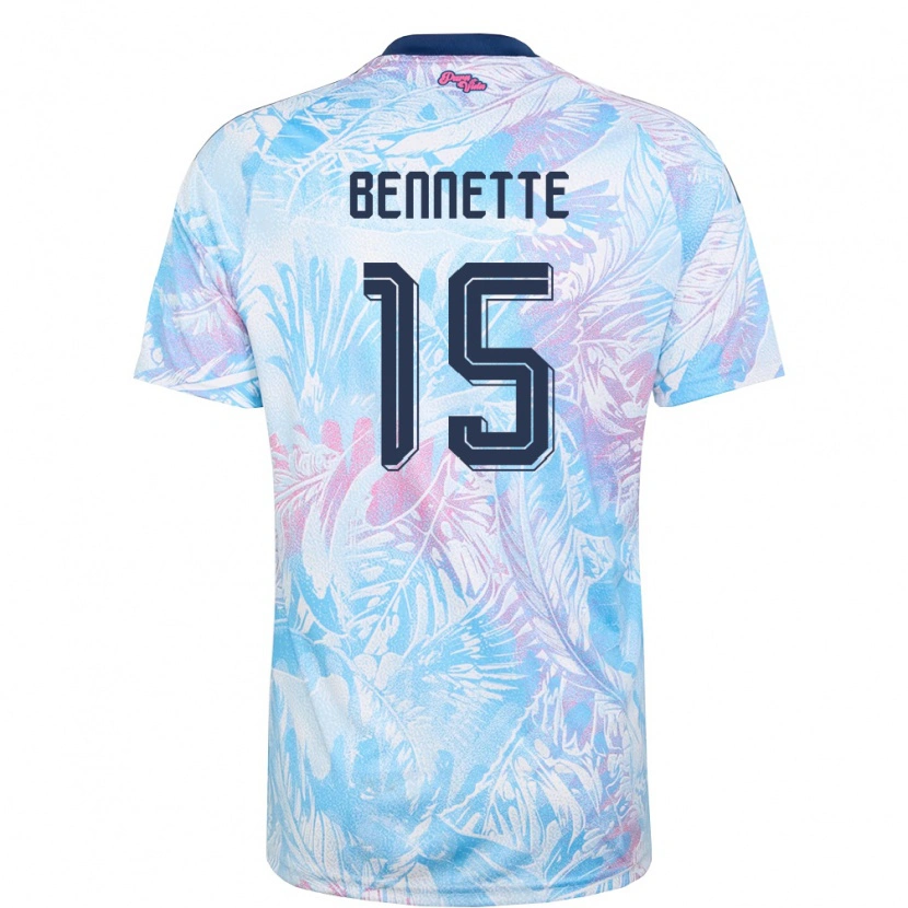 Danxen Niño Camiseta Costa Rica Nick Bennette #15 Azul Cielo Marino Rosa 2ª Equipación 26-28 La Camisa