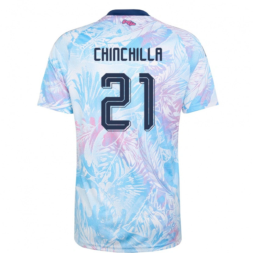 Danxen Niño Camiseta Costa Rica Viviana Chinchilla #21 Azul Cielo Marino Rosa 2ª Equipación 26-28 La Camisa