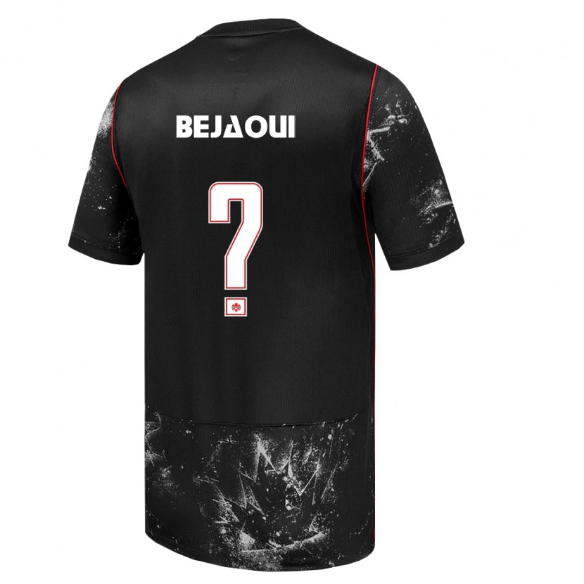 Danxen Niño Camiseta Canadá Aiden Bejaoui #0 Negro Blanco Rojo 2ª Equipación 26-28 La Camisa