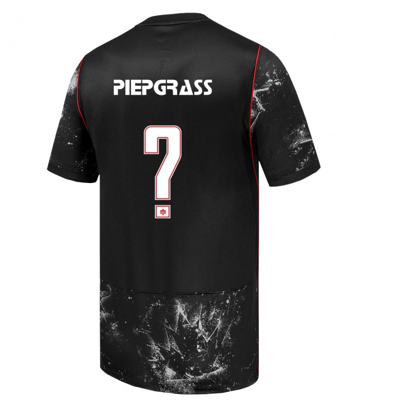 Danxen Niño Camiseta Canadá Max Piepgrass #0 Negro Blanco Rojo 2ª Equipación 26-28 La Camisa