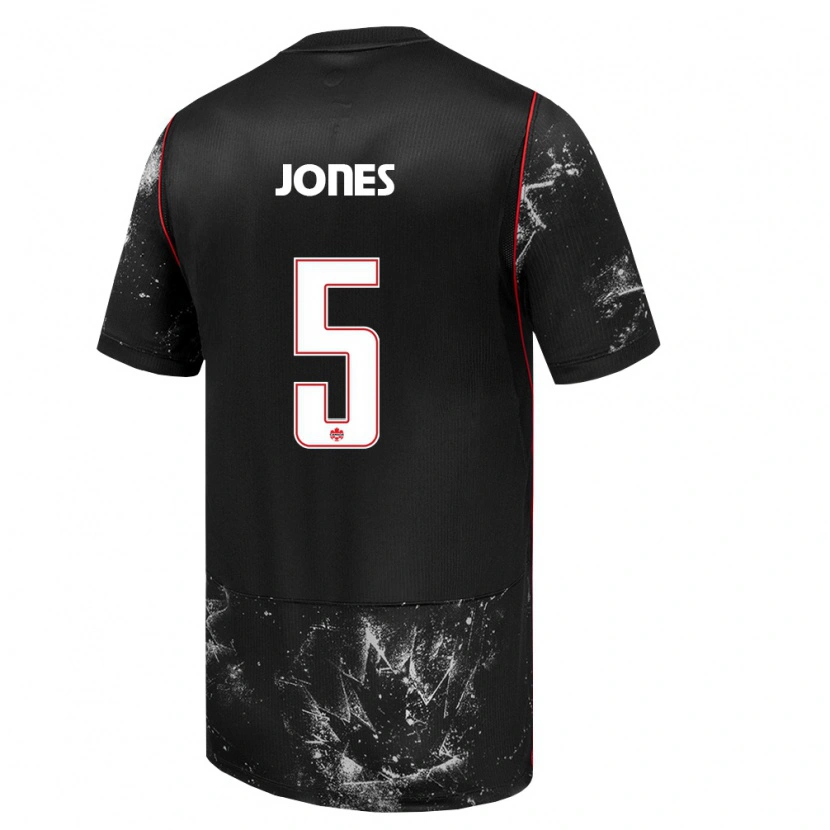 Danxen Niño Camiseta Canadá Alfie Jones #5 Negro Blanco Rojo 2ª Equipación 26-28 La Camisa