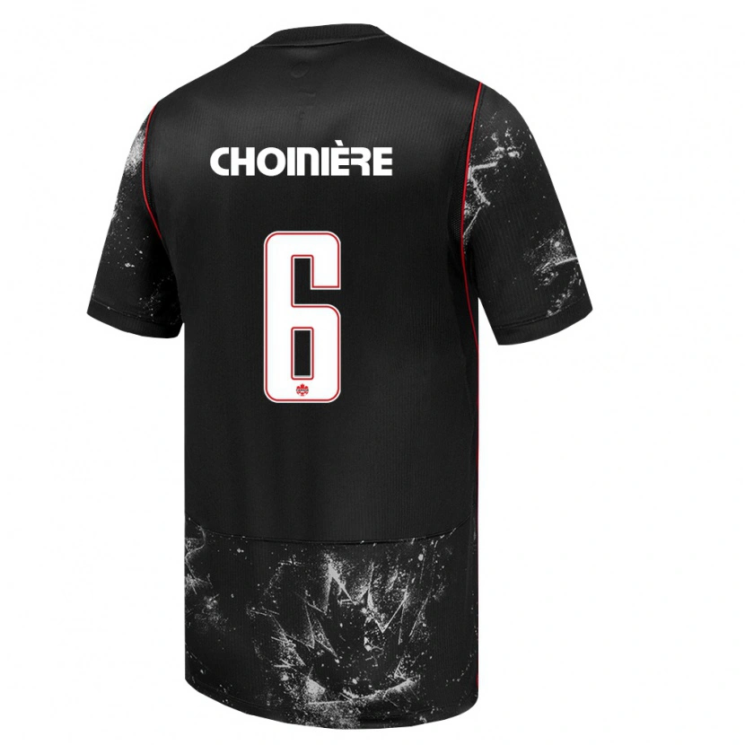Danxen Niño Camiseta Canadá Mathieu Choinière #6 Negro Blanco Rojo 2ª Equipación 26-28 La Camisa