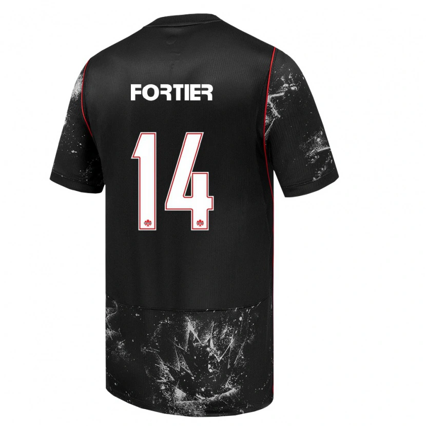 Danxen Niño Camiseta Canadá Tim Fortier #14 Negro Blanco Rojo 2ª Equipación 26-28 La Camisa
