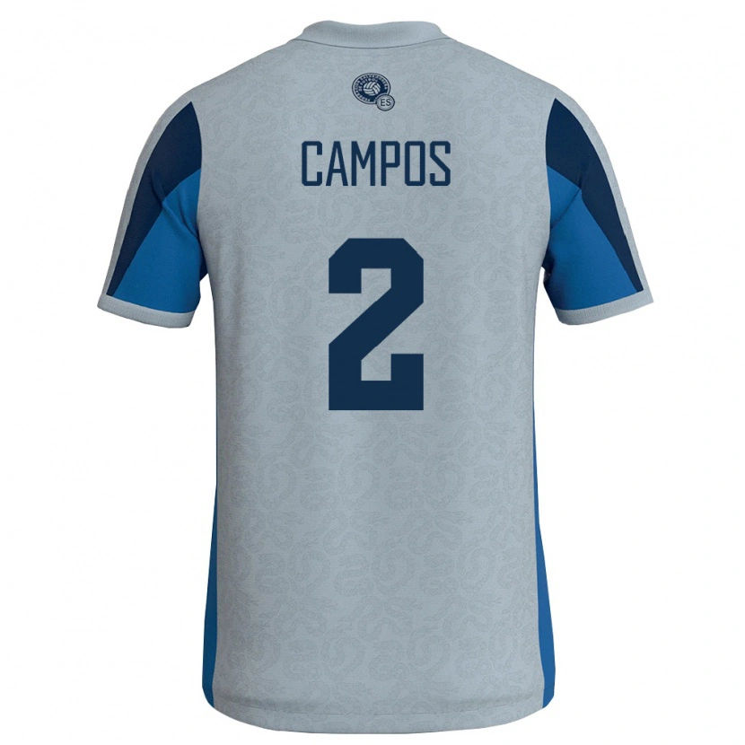 Danxen Niño Camiseta El Salvador Adonis Campos #2 Blanco Azul Cielo 2ª Equipación 26-28 La Camisa