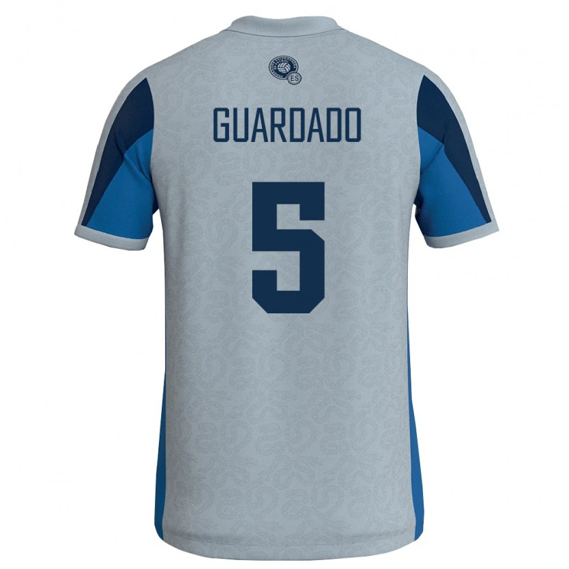 Danxen Niño Camiseta El Salvador Christopher Guardado #5 Blanco Azul Cielo 2ª Equipación 26-28 La Camisa