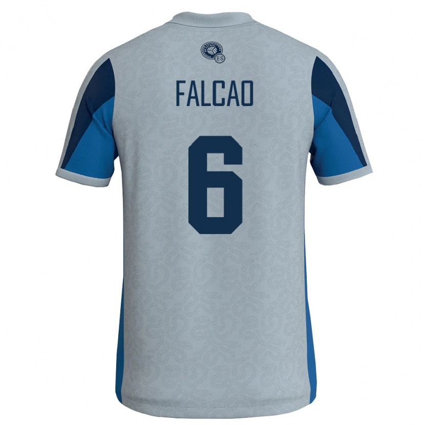 Danxen Niño Camiseta El Salvador Kiano Falcao #6 Blanco Azul Cielo 2ª Equipación 26-28 La Camisa