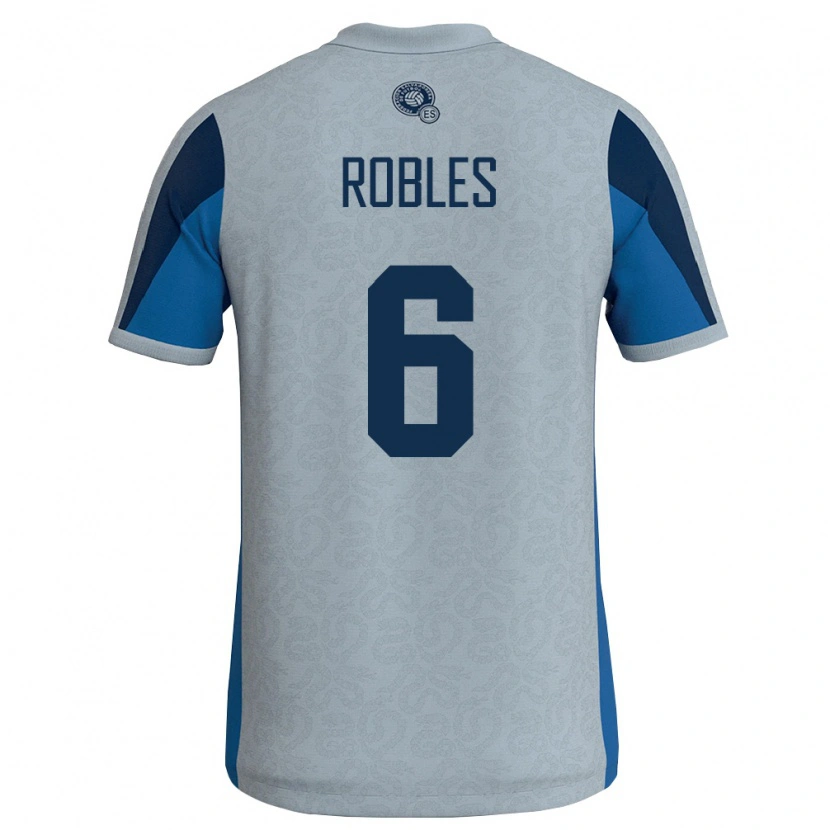 Danxen Niño Camiseta El Salvador Joseph Robles #6 Blanco Azul Cielo 2ª Equipación 26-28 La Camisa