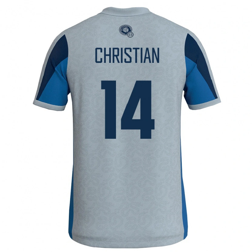 Danxen Niño Camiseta El Salvador Christian Martínez #14 Blanco Azul Cielo 2ª Equipación 26-28 La Camisa