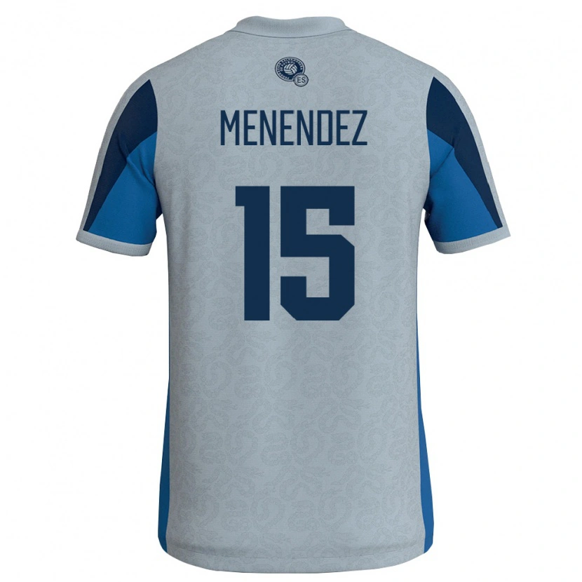 Danxen Niño Camiseta El Salvador Alexsander Menendez #15 Blanco Azul Cielo 2ª Equipación 26-28 La Camisa