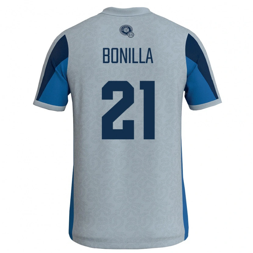 Danxen Niño Camiseta El Salvador Elmer Bonilla #21 Blanco Azul Cielo 2ª Equipación 26-28 La Camisa