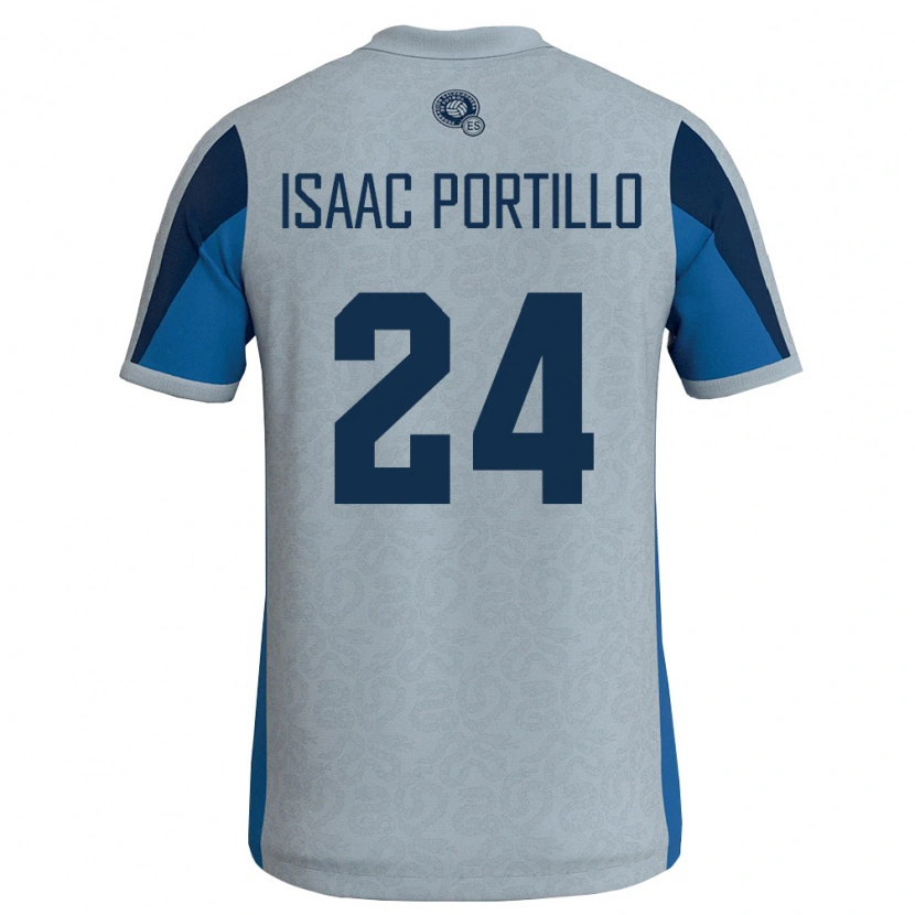 Danxen Niño Camiseta El Salvador José Isaac Portillo #24 Blanco Azul Cielo 2ª Equipación 26-28 La Camisa