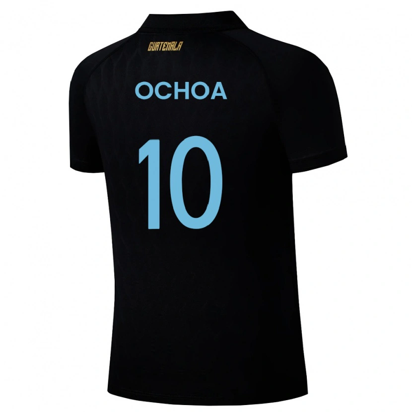 Danxen Niño Camiseta Guatemala José Ochoa #10 Negro Azul Cielo Blanco 2ª Equipación 26-28 La Camisa