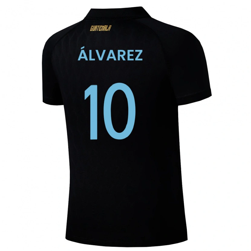 Danxen Niño Camiseta Guatemala Andrea Álvarez #10 Negro Azul Cielo Blanco 2ª Equipación 26-28 La Camisa