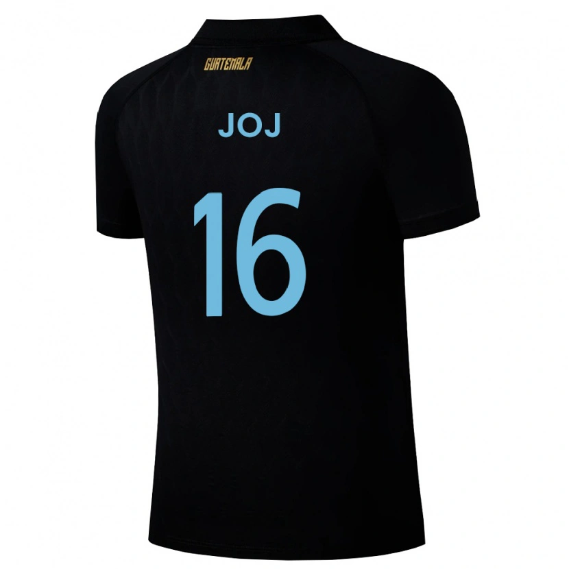 Danxen Niño Camiseta Guatemala José Joj #16 Negro Azul Cielo Blanco 2ª Equipación 26-28 La Camisa