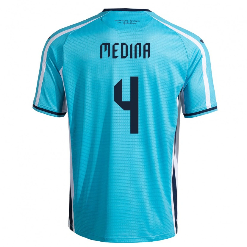 Danxen Niño Camiseta Honduras Osmel Medina #4 Azul Cielo Marino 2ª Equipación 26-28 La Camisa