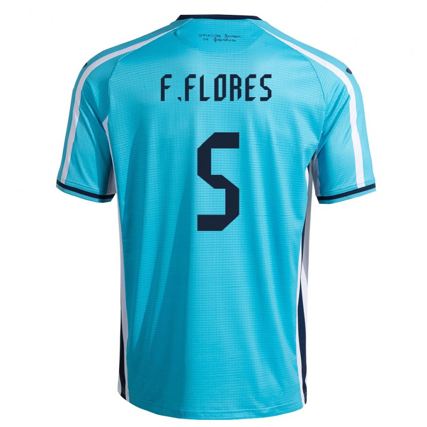 Danxen Niño Camiseta Honduras Franklin Flores #5 Azul Cielo Marino 2ª Equipación 26-28 La Camisa