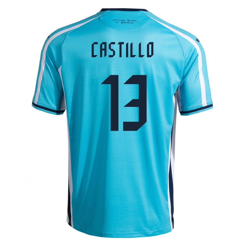 Danxen Niño Camiseta Honduras Miguel Castillo #13 Azul Cielo Marino 2ª Equipación 26-28 La Camisa