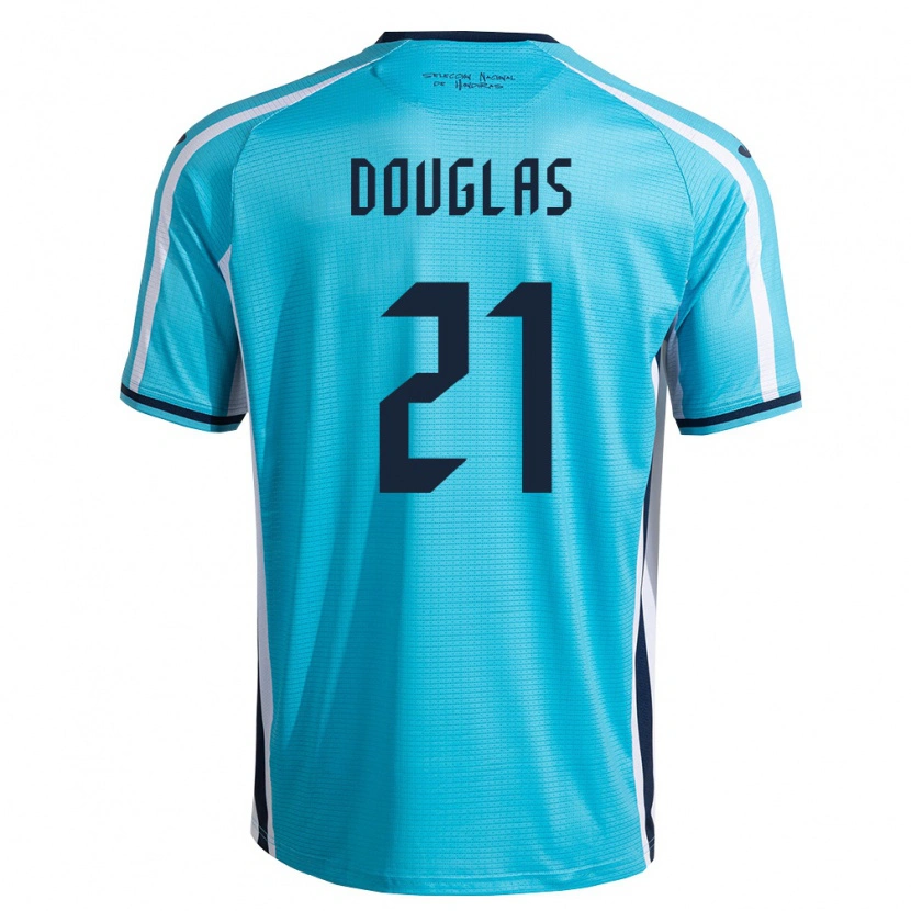Danxen Niño Camiseta Honduras Douglas Martínez #21 Azul Cielo Marino 2ª Equipación 26-28 La Camisa