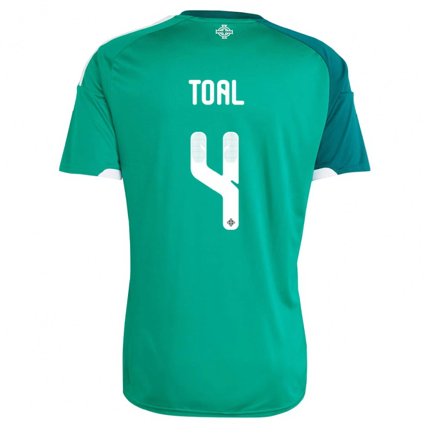 Danxen Hombre Camiseta Irlanda Del Norte Eoin Toal #4 Verde Blanco 1ª Equipación 26-28 La Camisa