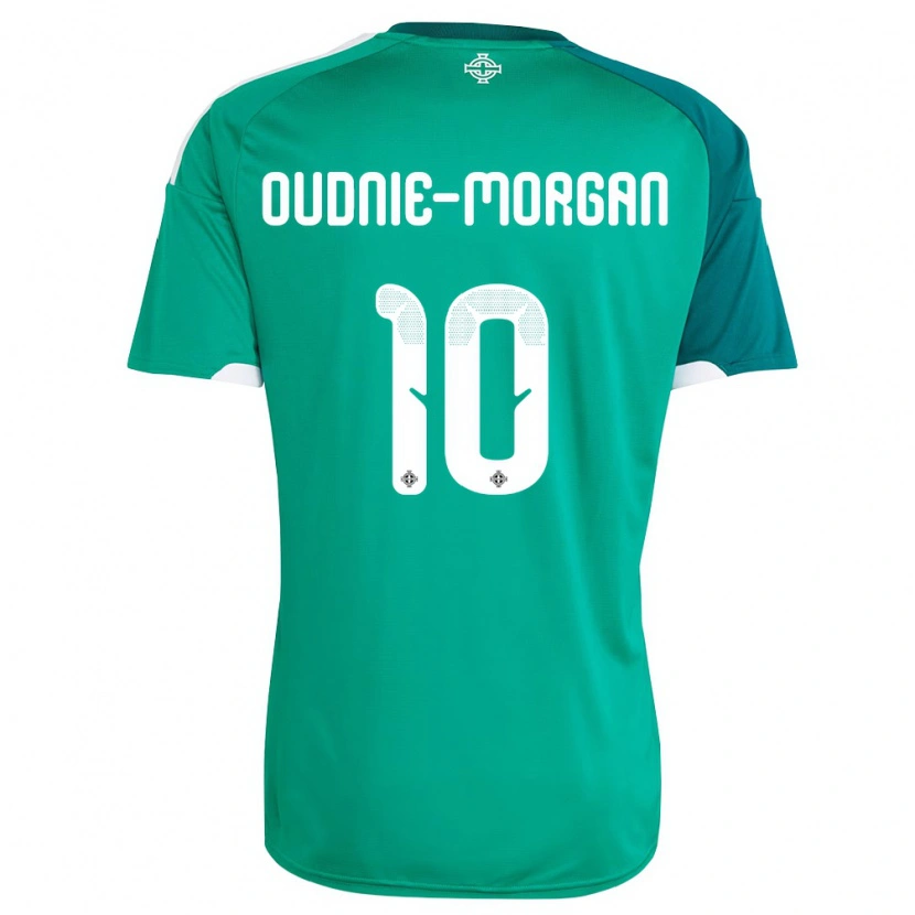 Danxen Hombre Camiseta Irlanda Del Norte Rio Oudnie-Morgan #10 Verde Blanco 1ª Equipación 26-28 La Camisa