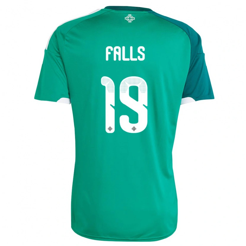 Danxen Hombre Camiseta Irlanda Del Norte Conor Falls #19 Verde Blanco 1ª Equipación 26-28 La Camisa