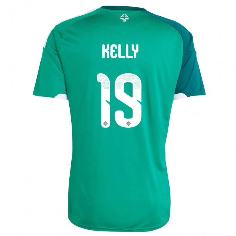 Danxen Hombre Camiseta Irlanda Del Norte Oscar Kelly #19 Verde Blanco 1ª Equipación 26-28 La Camisa