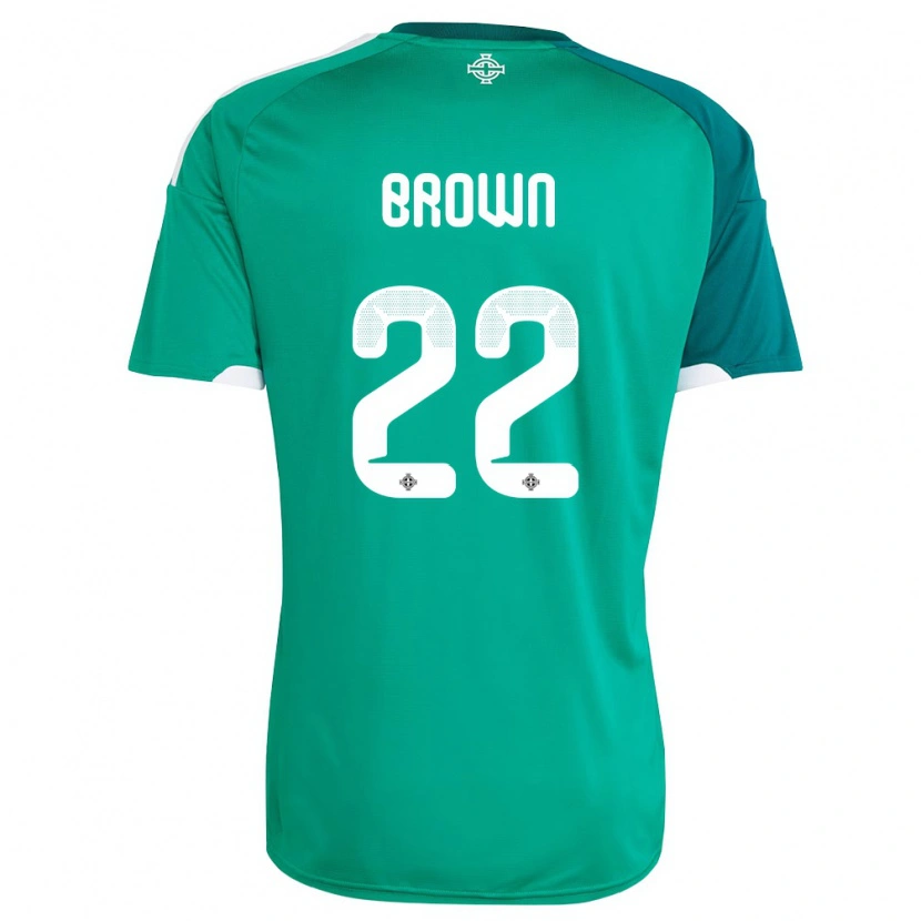 Danxen Hombre Camiseta Irlanda Del Norte Ciaron Brown #22 Verde Blanco 1ª Equipación 26-28 La Camisa