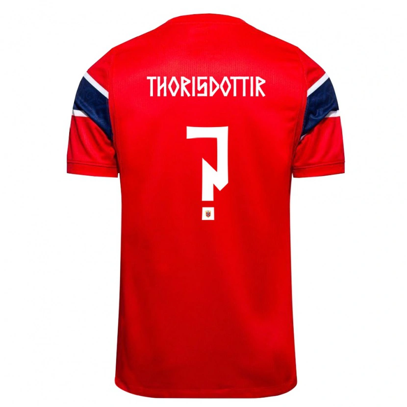 Danxen Hombre Camiseta Noruega Maria Thorisdottir #0 Rojo Marino Blanco 1ª Equipación 26-28 La Camisa