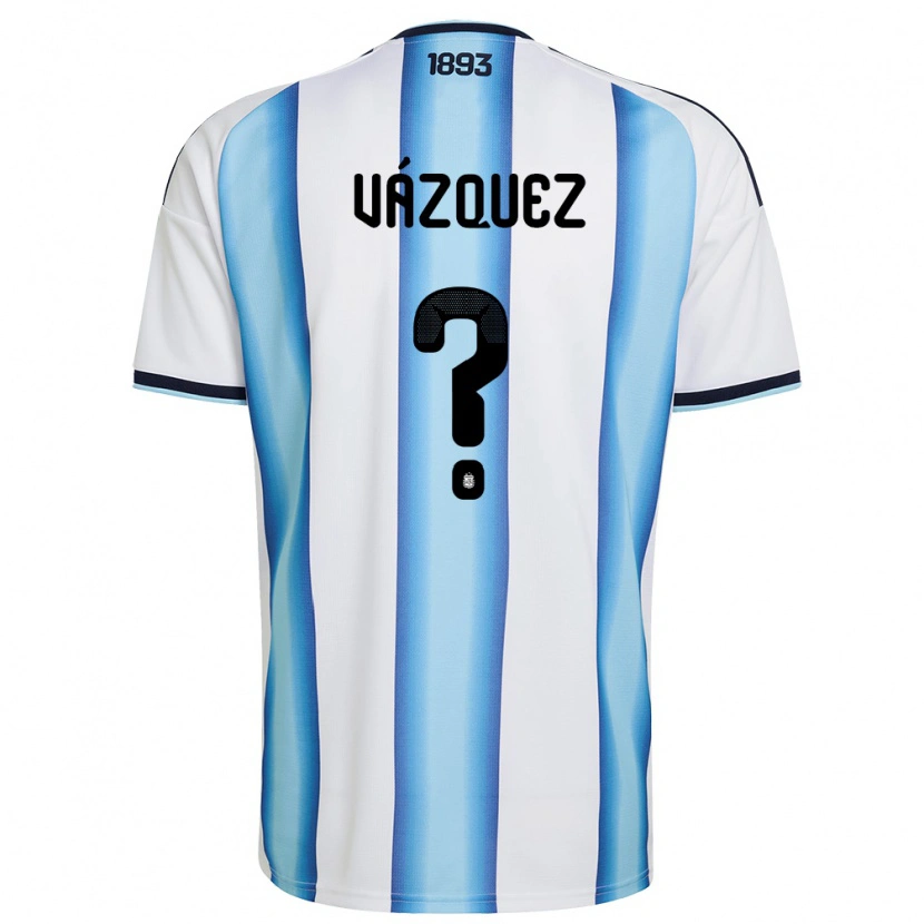 Danxen Hombre Camiseta Argentina Franco Vázquez #0 Blanco Azul Cielo Marino 1ª Equipación 26-28 La Camisa