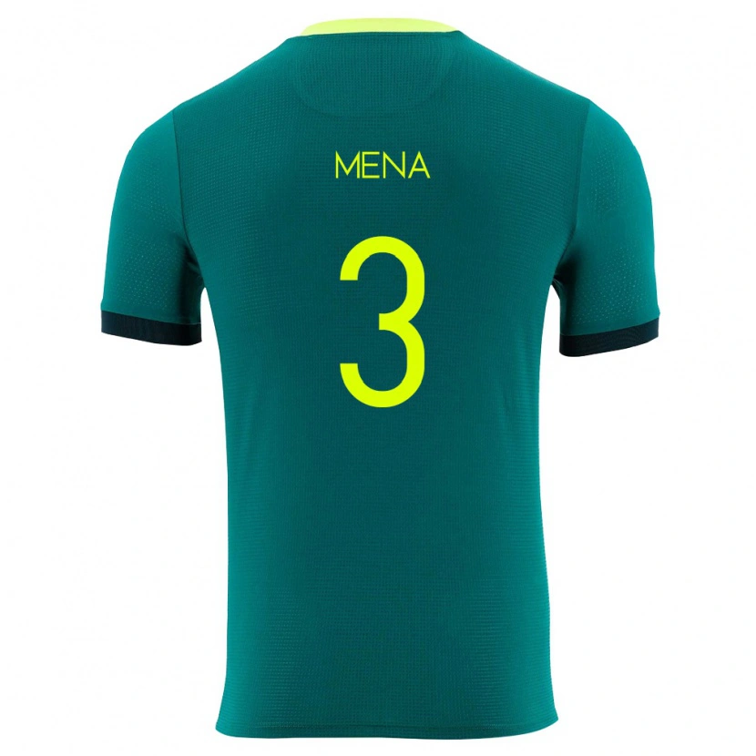 Danxen Hombre Camiseta Bolivia Fernando Mena #3 Verde Amarillo Negro 1ª Equipación 26-28 La Camisa