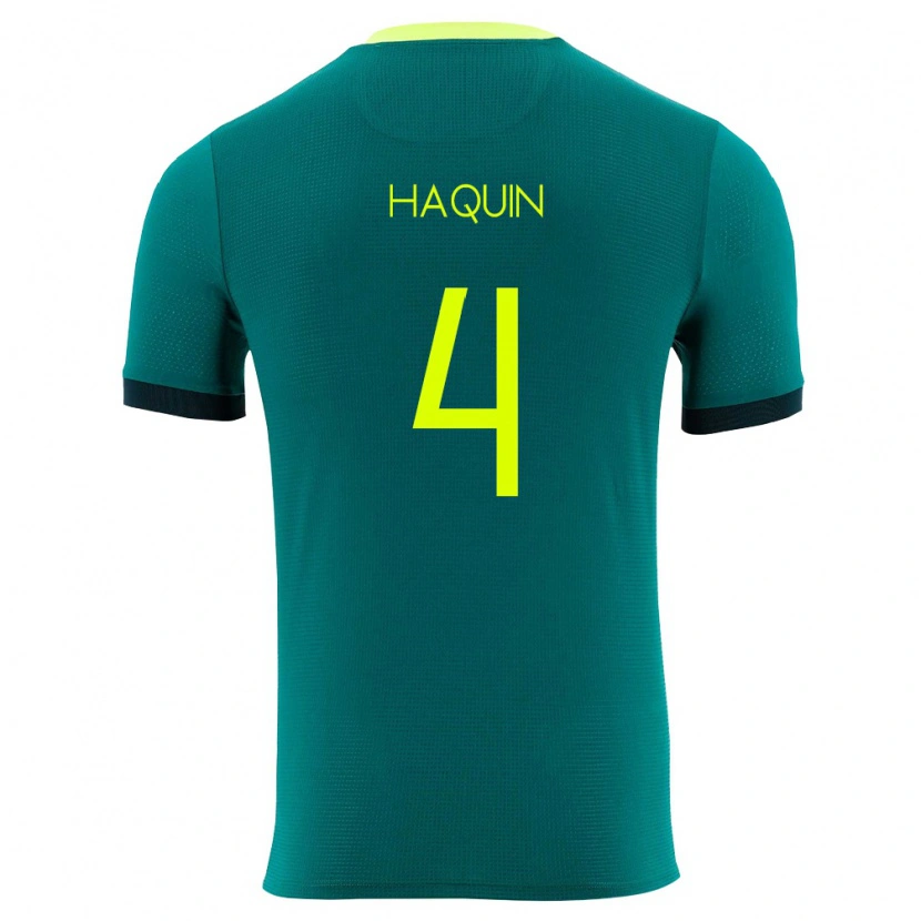 Danxen Hombre Camiseta Bolivia Luis Haquín #4 Verde Amarillo Negro 1ª Equipación 26-28 La Camisa