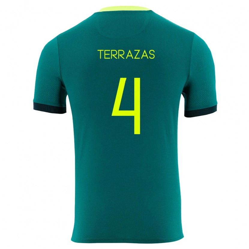 Danxen Hombre Camiseta Bolivia Sergio Terrazas #4 Verde Amarillo Negro 1ª Equipación 26-28 La Camisa