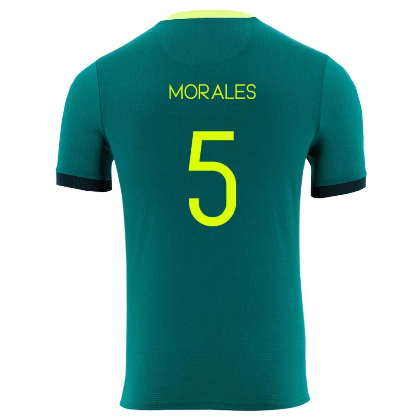 Danxen Hombre Camiseta Bolivia Efraín Morales #5 Verde Amarillo Negro 1ª Equipación 26-28 La Camisa