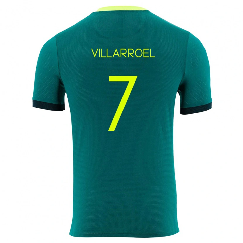 Danxen Hombre Camiseta Bolivia Miguel Villarroel #7 Verde Amarillo Negro 1ª Equipación 26-28 La Camisa