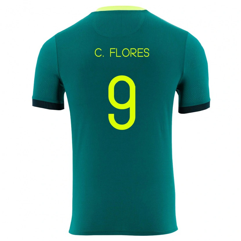 Danxen Hombre Camiseta Bolivia Cesar Flores #9 Verde Amarillo Negro 1ª Equipación 26-28 La Camisa