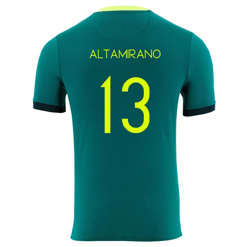 Danxen Hombre Camiseta Bolivia Sebastian Altamirano #13 Verde Amarillo Negro 1ª Equipación 26-28 La Camisa
