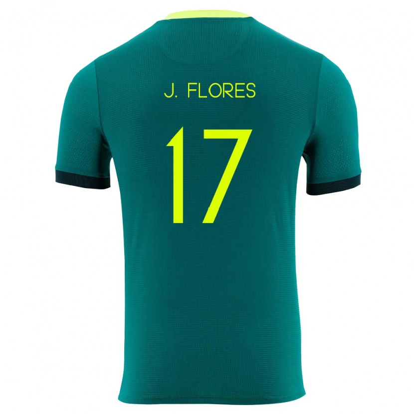 Danxen Hombre Camiseta Bolivia José Flores #17 Verde Amarillo Negro 1ª Equipación 26-28 La Camisa
