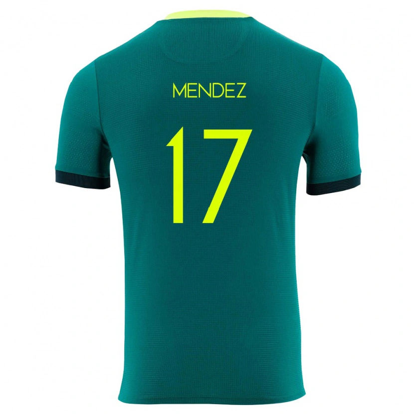 Danxen Hombre Camiseta Bolivia Bruno Méndez #17 Verde Amarillo Negro 1ª Equipación 26-28 La Camisa