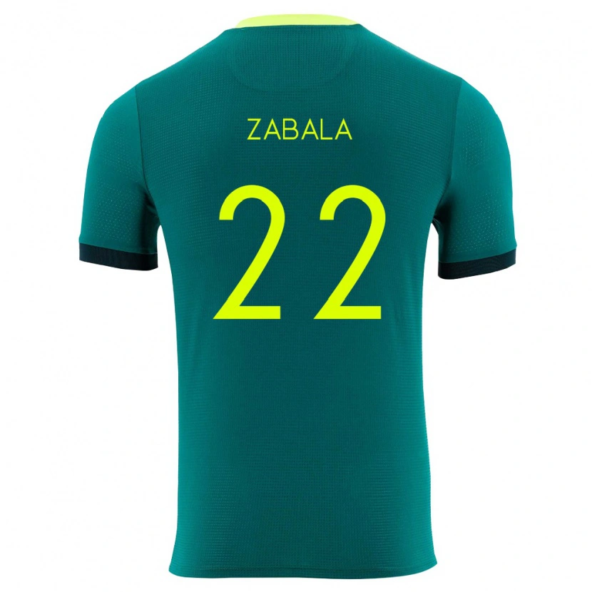Danxen Hombre Camiseta Bolivia Leonardo Zabala #22 Verde Amarillo Negro 1ª Equipación 26-28 La Camisa