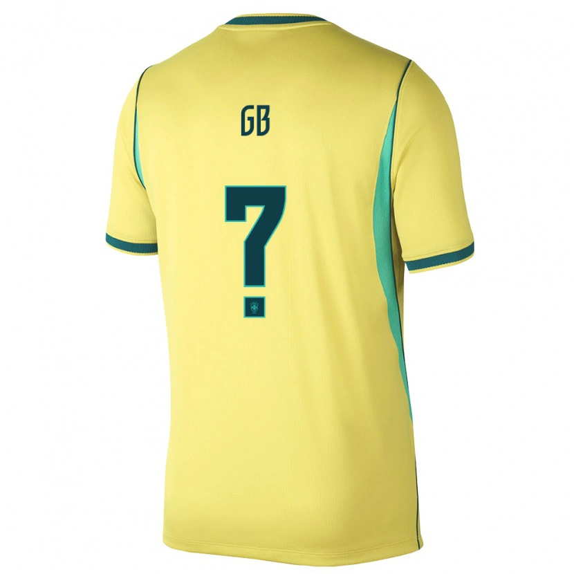 Danxen Hombre Camiseta Brasil Gb #0 Amarillo Verde 1ª Equipación 26-28 La Camisa