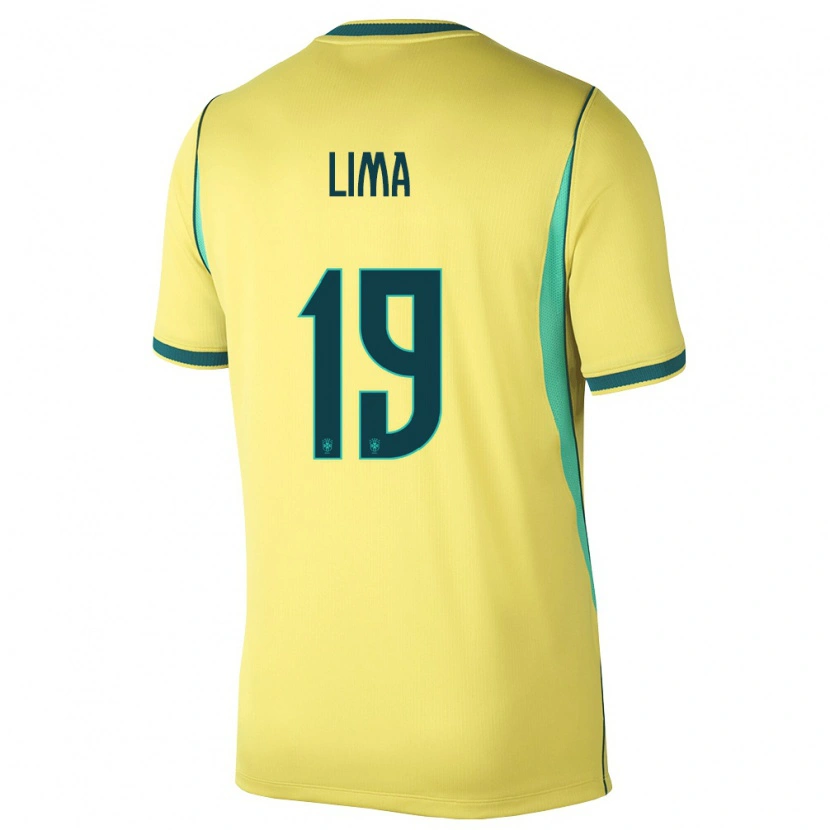 Danxen Hombre Camiseta Brasil Felipe Lima #19 Amarillo Verde 1ª Equipación 26-28 La Camisa