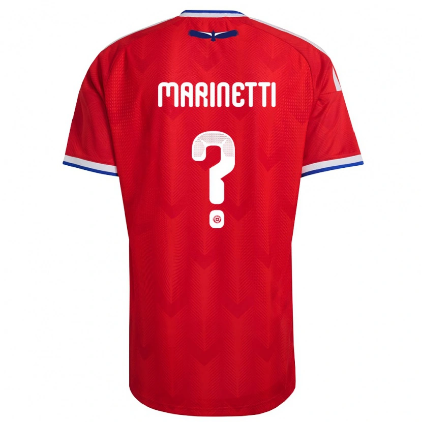 Danxen Hombre Camiseta Chile Nicolás Marinetti #0 Rojo Blanco Azul 1ª Equipación 26-28 La Camisa