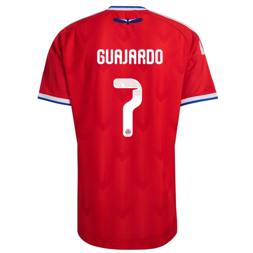 Danxen Hombre Camiseta Chile Paolo Guajardo #7 Rojo Blanco Azul 1ª Equipación 26-28 La Camisa