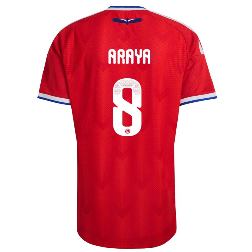 Danxen Hombre Camiseta Chile Karen Araya #8 Rojo Blanco Azul 1ª Equipación 26-28 La Camisa