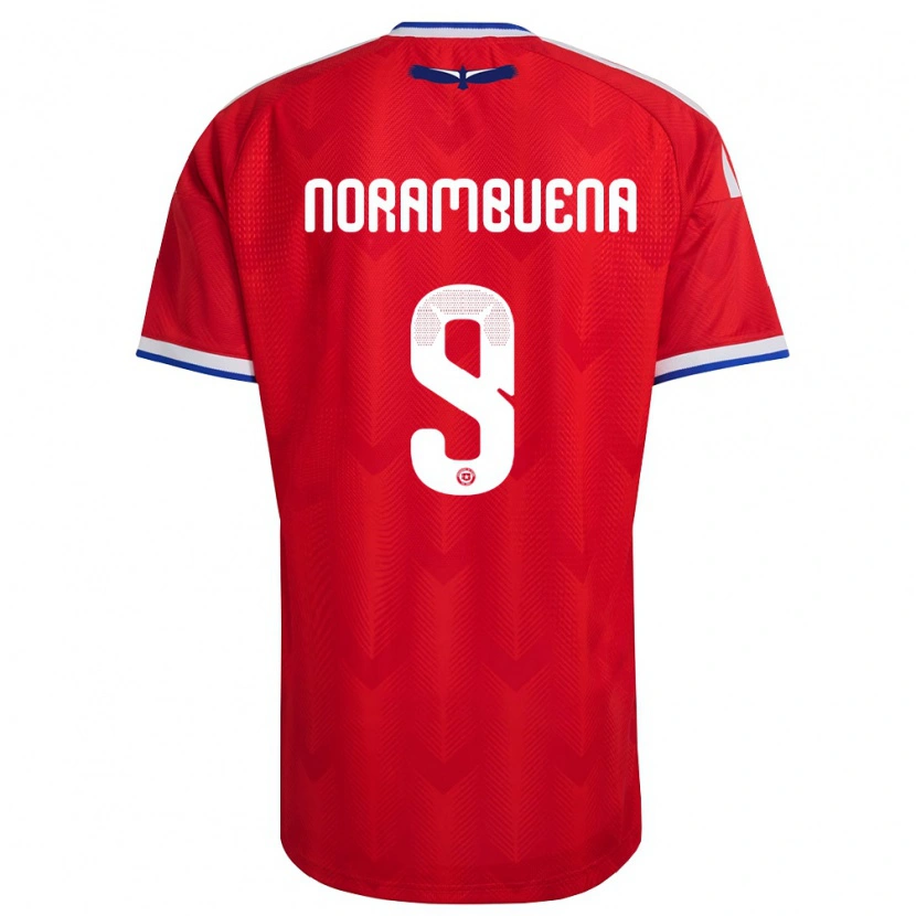 Danxen Hombre Camiseta Chile Gabriel Norambuena #9 Rojo Blanco Azul 1ª Equipación 26-28 La Camisa